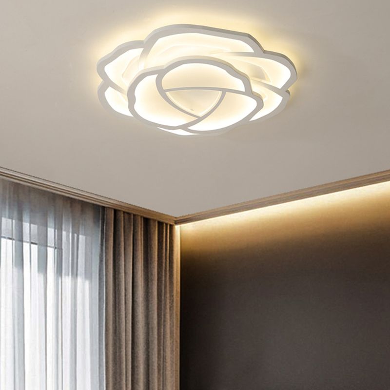 Contemporary LED Ceiling Light White Flush Mount Lighting for Bedroom Home