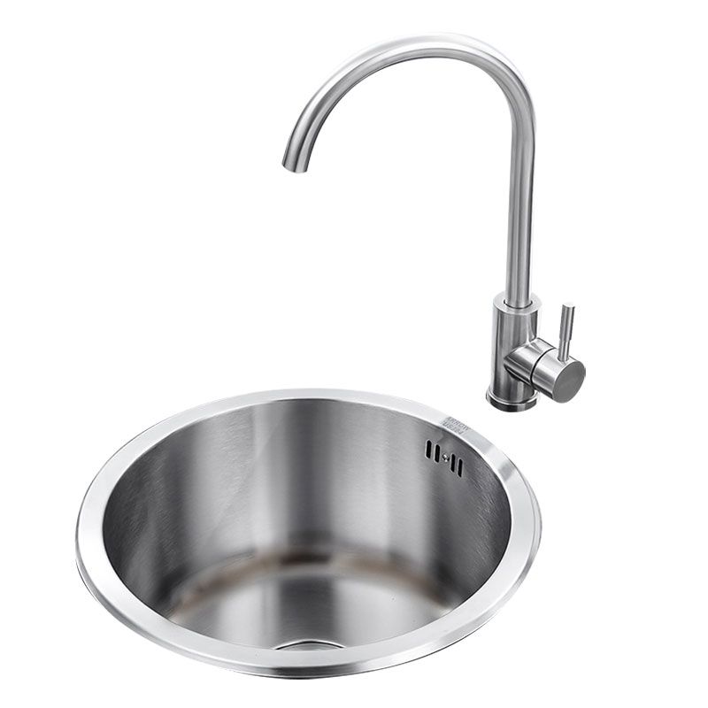 Contemporary Kitchen Sink Stainless Steel Single Bowl Kitchen Sink