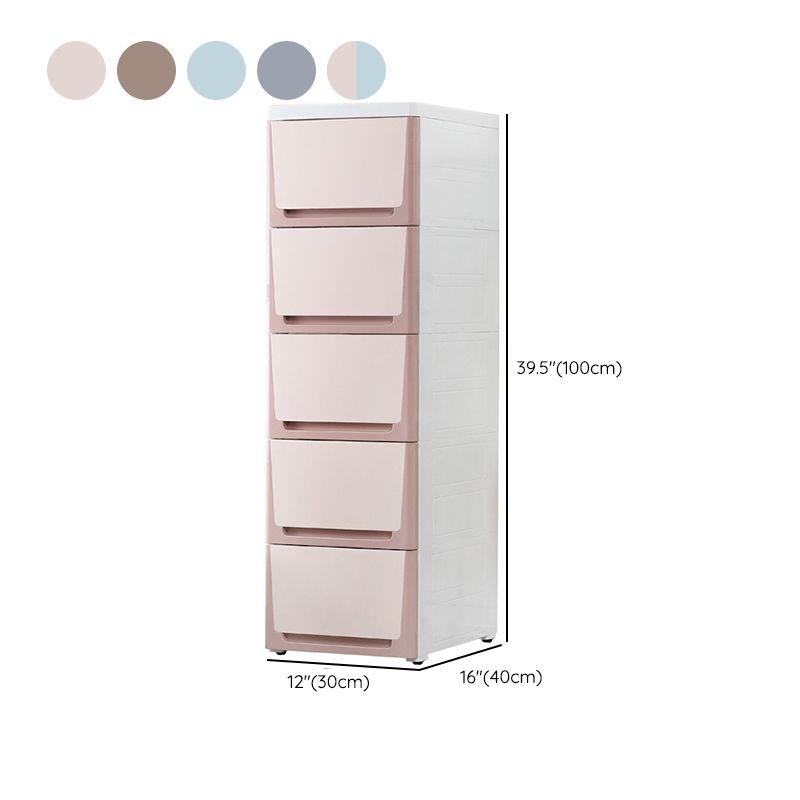 Scandinavian Vertical Kids Dresser Set Plastic Nursery Dresser with Drawers for Bedroom