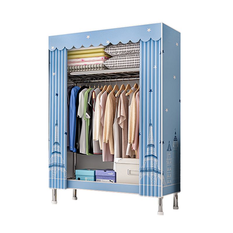 Contemporary Style Wardrobe Armoire Metal Frame Wardrobe Cabinet with Door