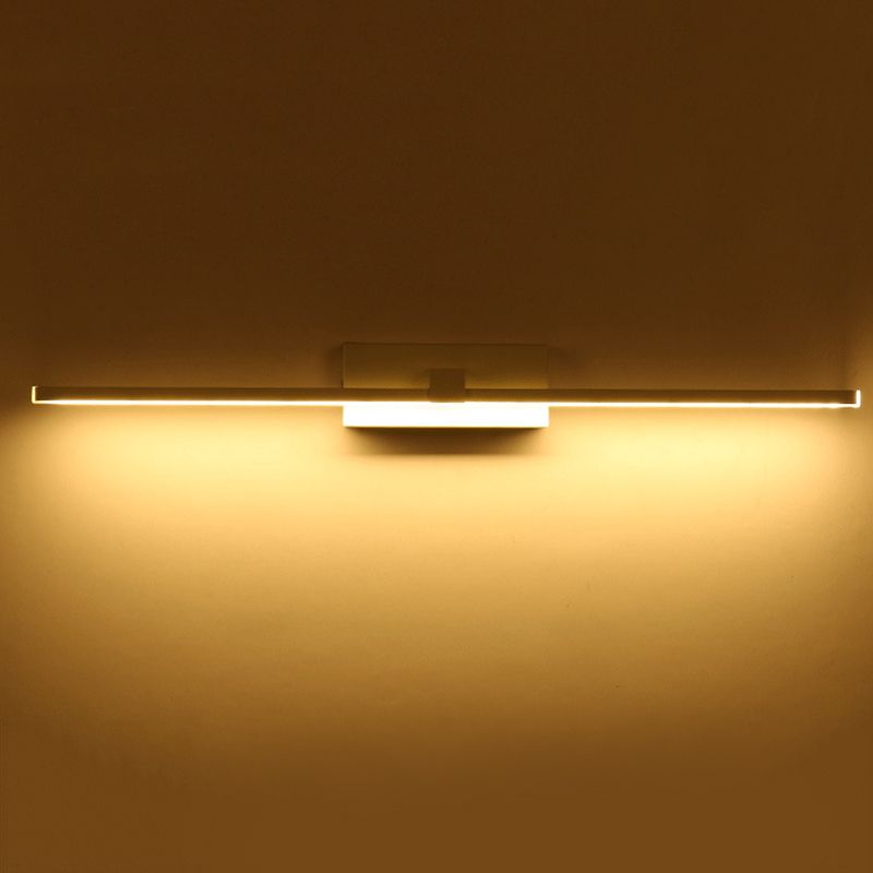 Metal linear Shade Mirror Wall Lights Modern 1 Head Wall Mount Fixture in White