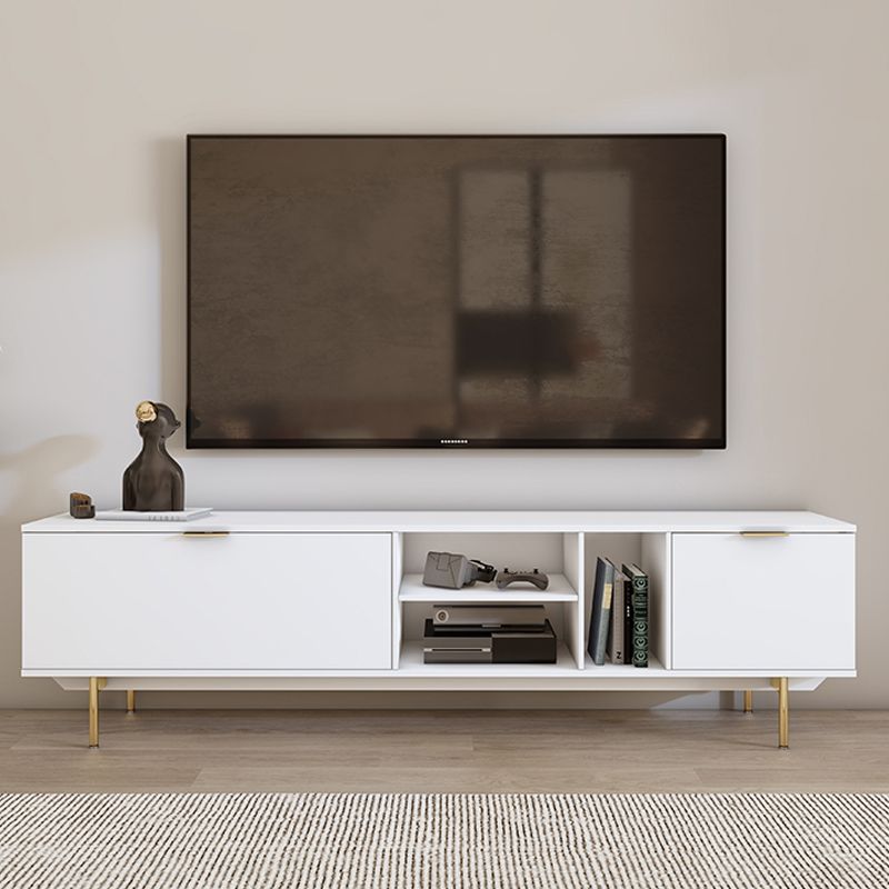 Modern TV Console Contemporary White TV Stand with Storage for Living Room