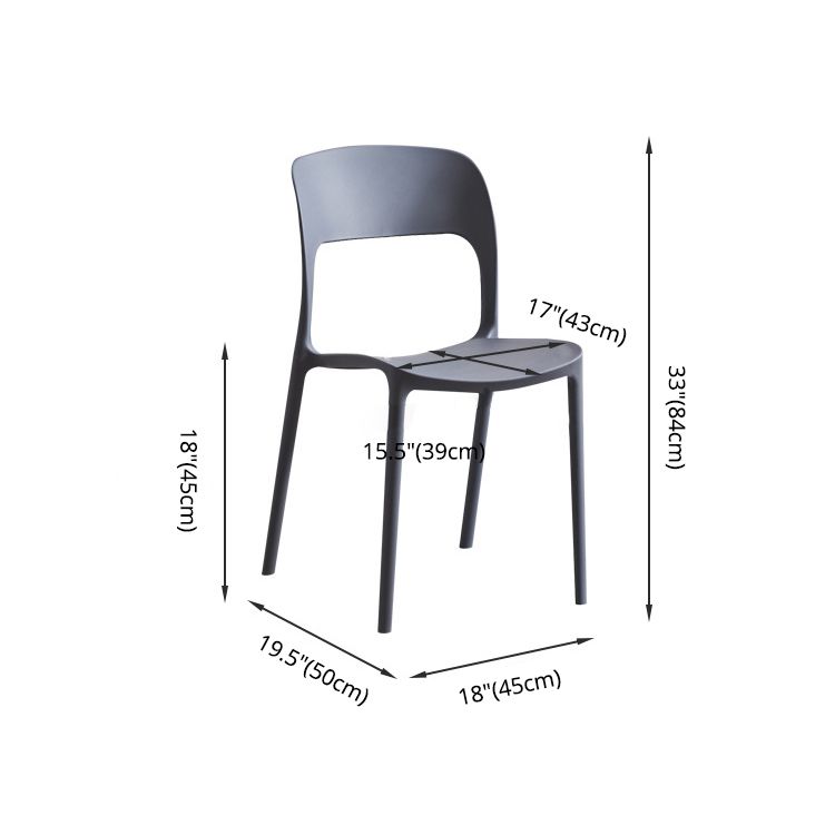 Home Side Chair Stackable Contemporary Open Back Plastic Dining Room Chair