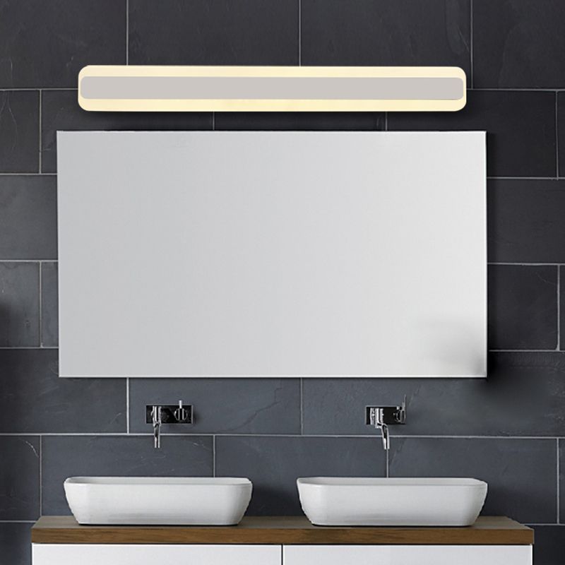 Rectangle LED Bath Bar in Sliver Finish Stainless Steel and Acrylic Bathroom Vanity Light