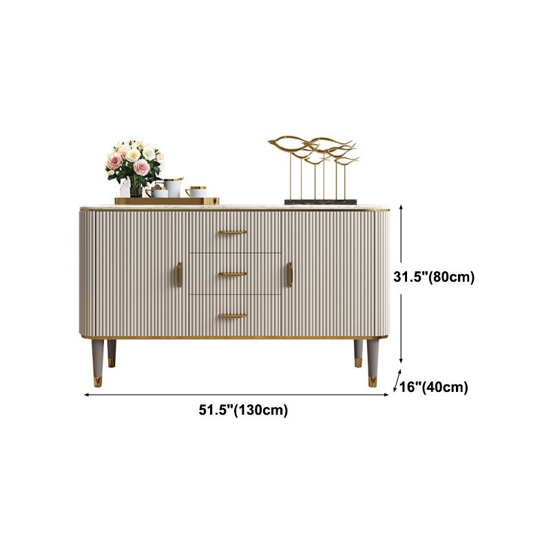 Luxury Style Sideboard 32-inch Height Stone Top Cupboard for Kitchen