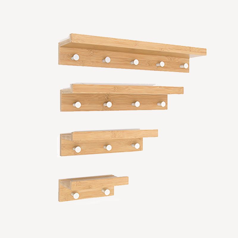 Modern Coat Hanger Wood Wall-Mounted with Shelves and Hooks Entryway Kit