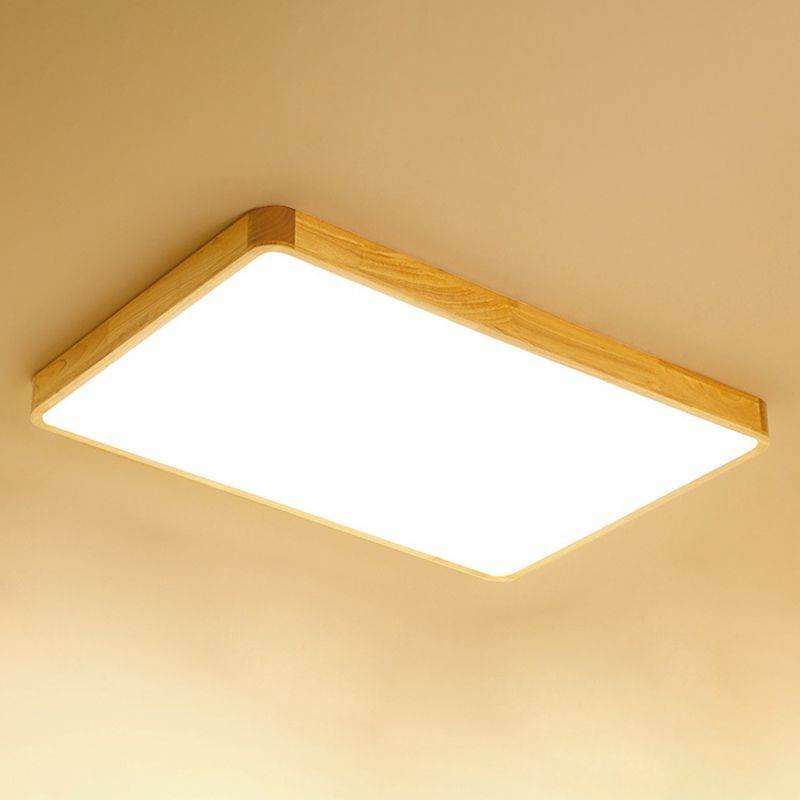 Modern Geometric Led Flush Light Wood 1 Light Flush Mount Fixture for Bedroom