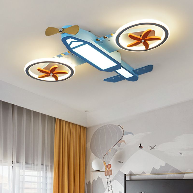 Nordic LED Ceiling Lam Plane Shade Flush Mount Light Fixture for Kids' Room