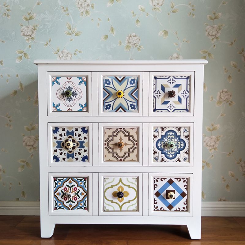 Rustic Wood Chest with 4 Legs Storage Chest with Drawers for Bedroom