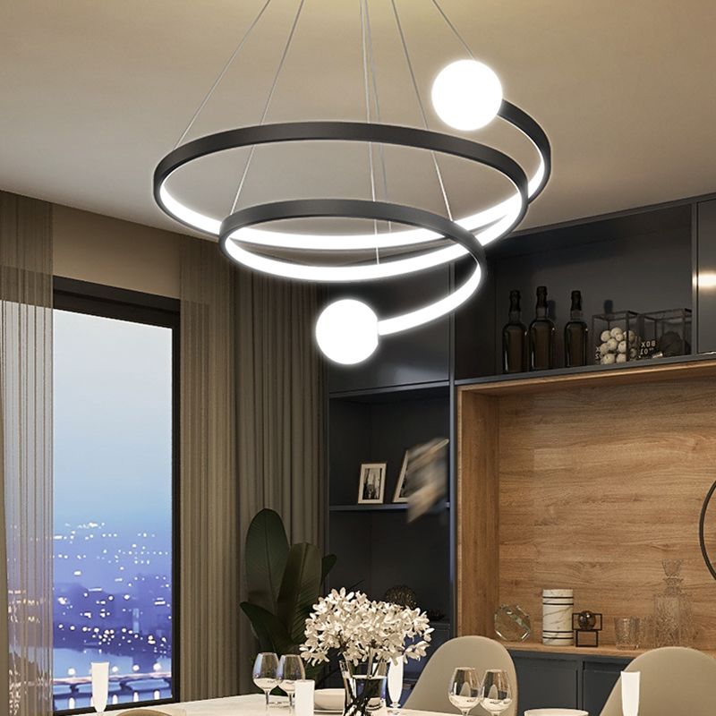 Minimalist Linear Chandelier Aluminum LED Chandelier Pendant for Living Room