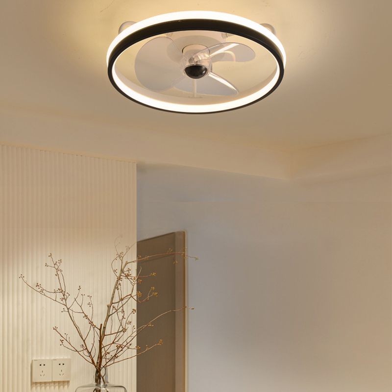 Modernism Single White/Black Ceiling Fan Lamp LED Acrylic Ceiling Fan Light