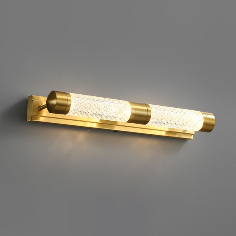 Modern Style Brass Vanity Wall Lights Cylindrical Multi Lights Vanity Lighting Ideas