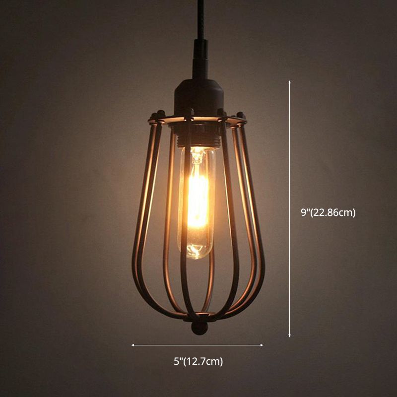 1 lámpara enjaulada de luz accesorios de luz colgante de techo metálico industrial retro para bar