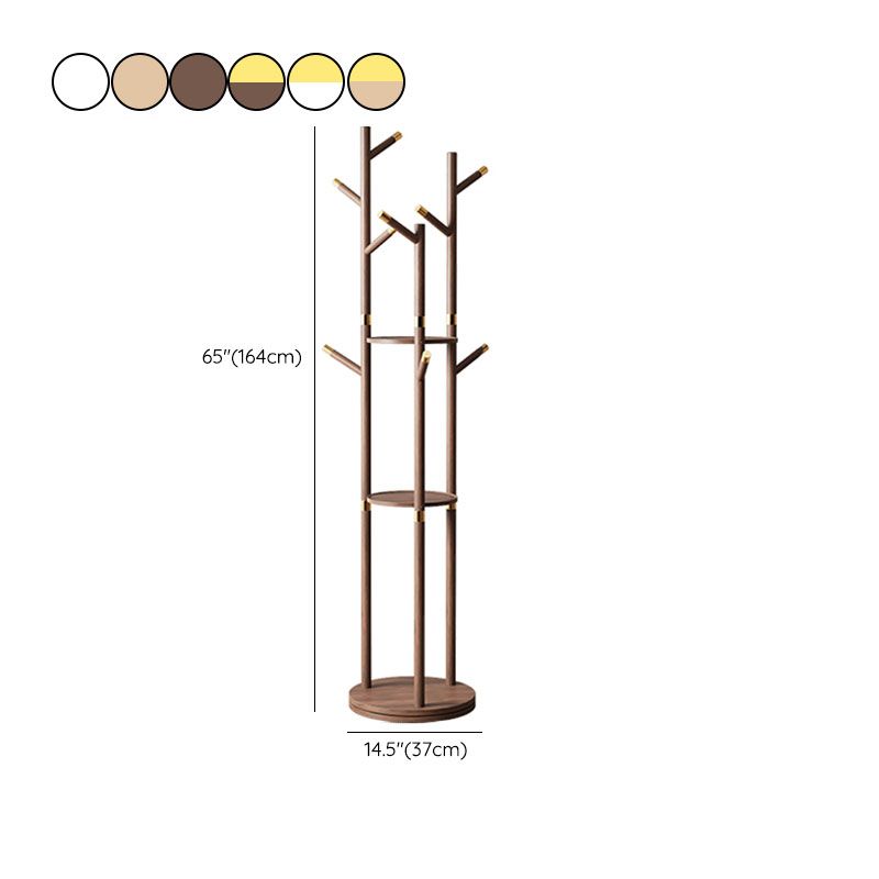 Modern Hall Tree Solid Wood Rubber Wood Rotatable Coat Hanger 70"