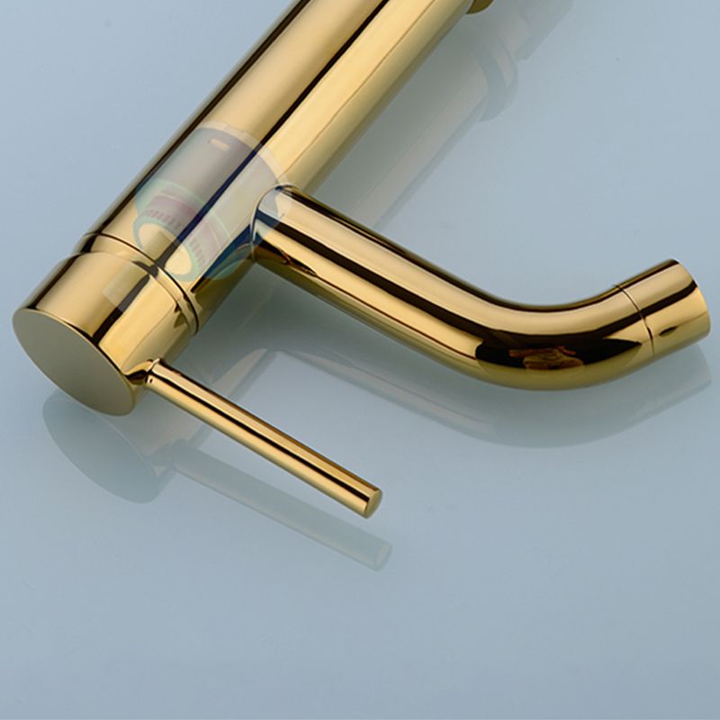 Modern 1-Handle Bathroom Sink Faucet Brushed Gold Vessel Sink Faucet Brass