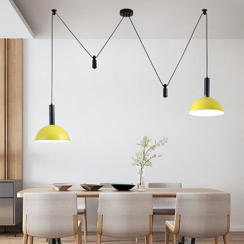 Macaron Pulley Pendant Lighting Fixture Dining Room Study Room Suspension Light