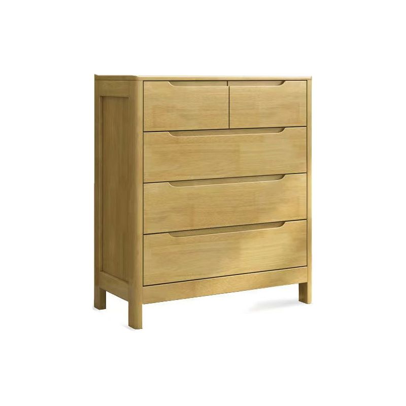 Contemporary Matte Finish Storage Chest Bedroom Solid Wood Dresser