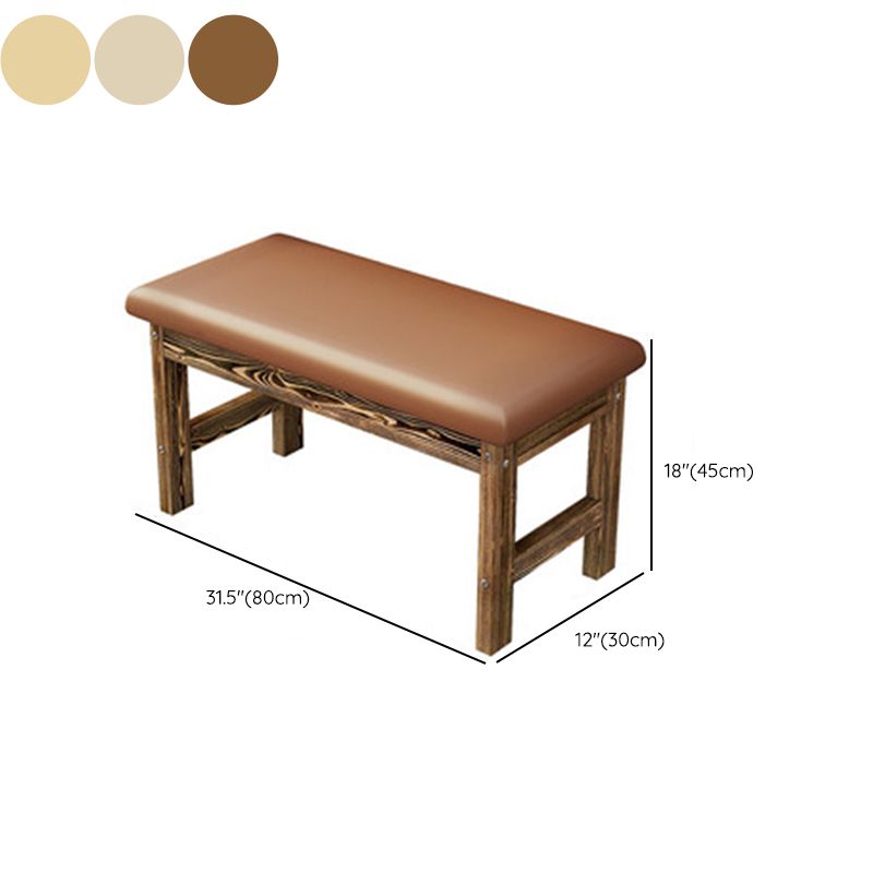 Contemporary Cushioned Seating Bench Rectangle Wooden Entryway and Bedroom Bench