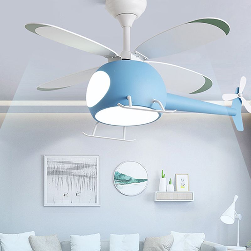 Children Style Ceiling Fan Light LED Fan Light with Acrylic Shade for Bedroom