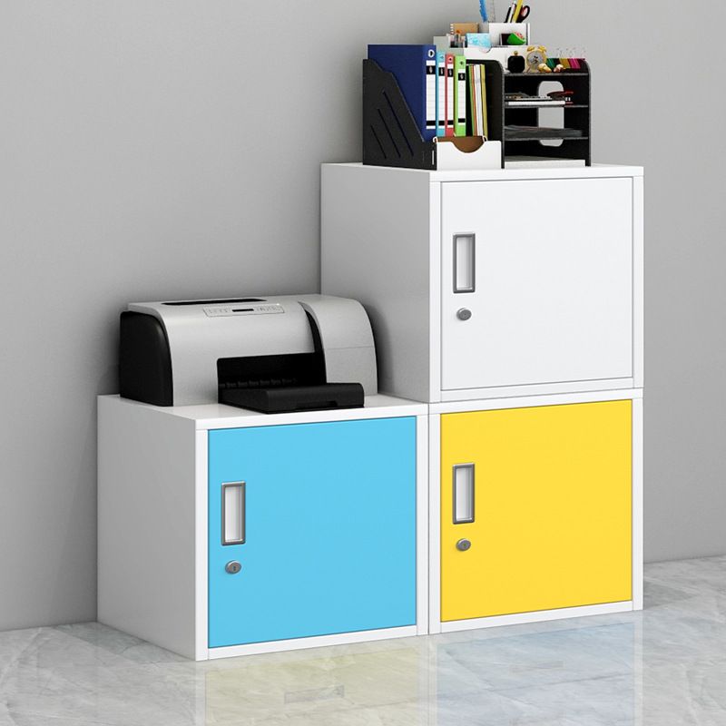 Contemporary File Cabinet Metal Frame Fire-Resistant Lateral File Cabinet with Key Lock