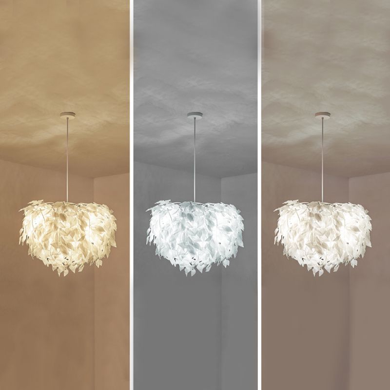 Sphère plume lustre pendentif léger chambre contemporaine luminaire en suspension