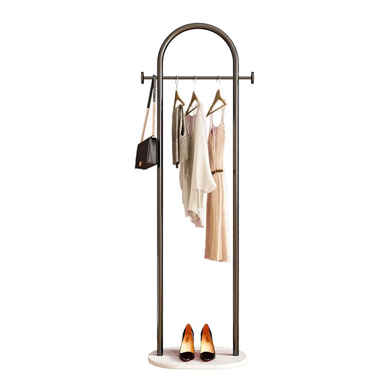 Gorgeous Coat Rack Double Coat Hooks Bedroom Metal Hangers with Basket