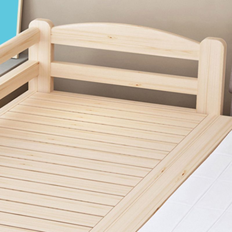 Modern Natural Standard Bed Solid Wood Panel Bed with Headboard