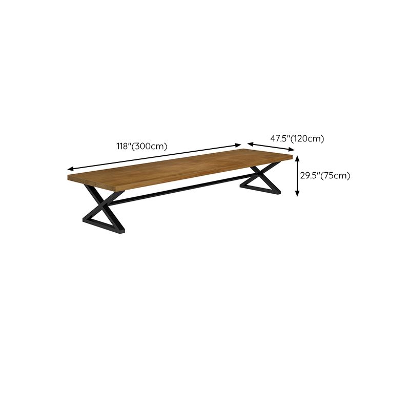 Industrial Solid Wood Office Desk 29.53-inch Tall Writing Desk