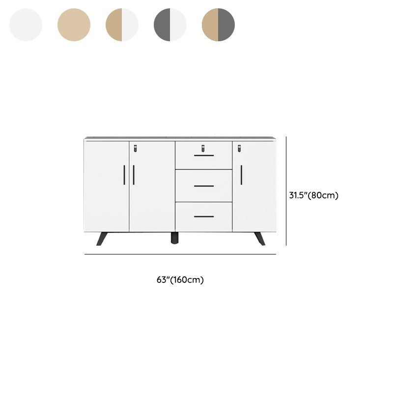 Modern Style File Cabinet Wooden Frame Lock Storage Filing Cabinet