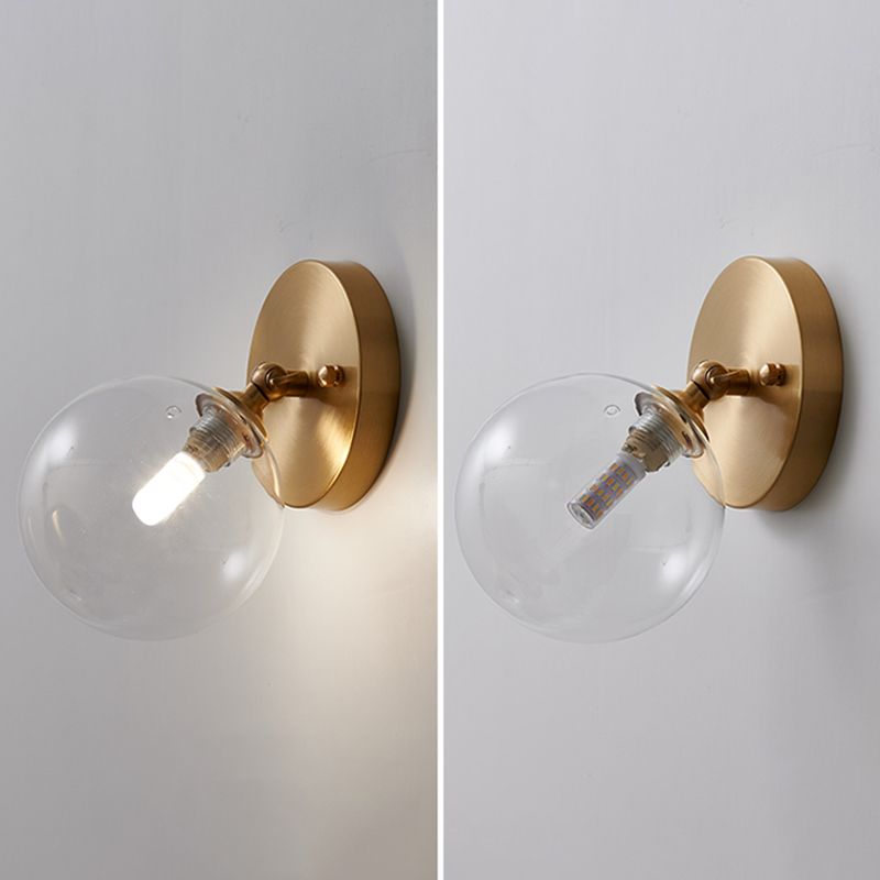 1-Light Sconce Light Fixture  Modern Style Metal Wall Lighting for Bedroom