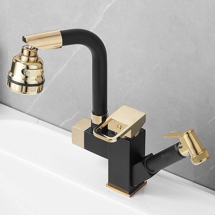 Luxury Vessel Sink Faucet Single Handle Swivel Spout with Side Spray