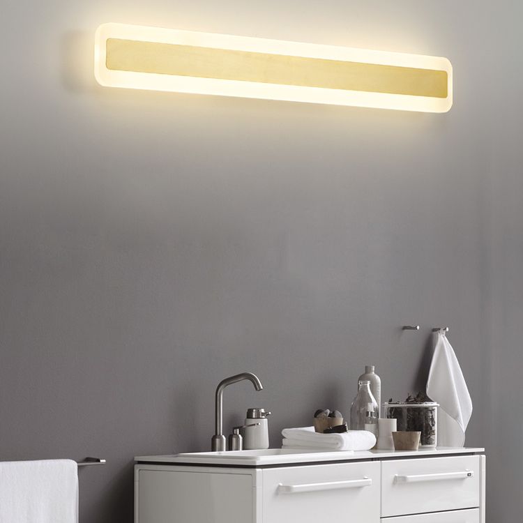 Rectangle Mirror Lamp Modern Simple Wall Light Fixture for Bathroom Washroom