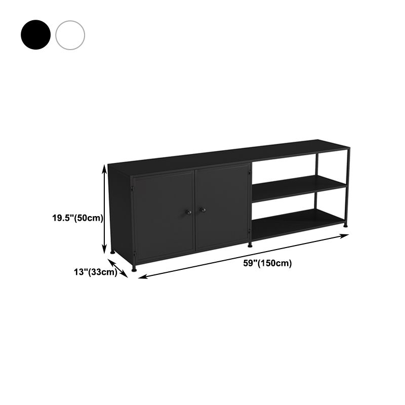 12.99"D TV Stand Industrial Style Open Storage TV Console with 3-shelf