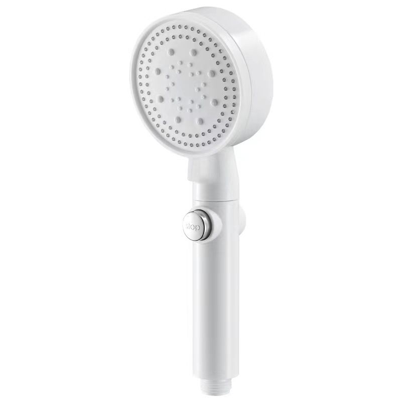 5 Sprays Shower Head Round Wall Mounted Plastic Wall Supply Holder Handheld Shower Head