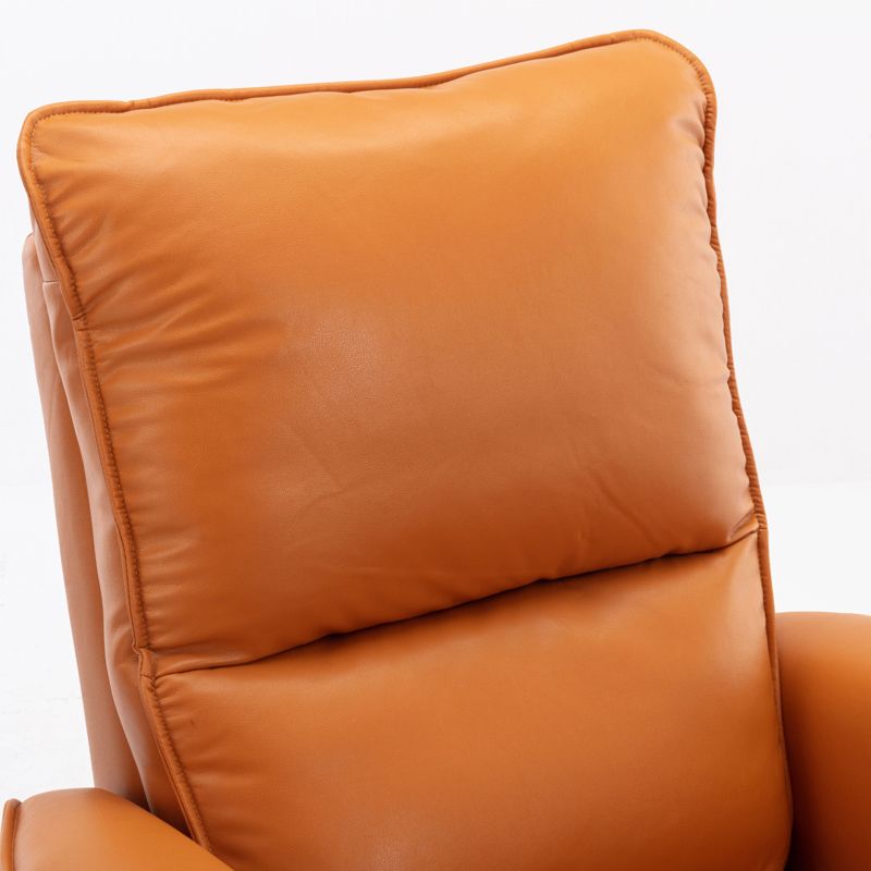 Solid Color Faux Leather Recliner Chair Metal Frame Standard Recliner