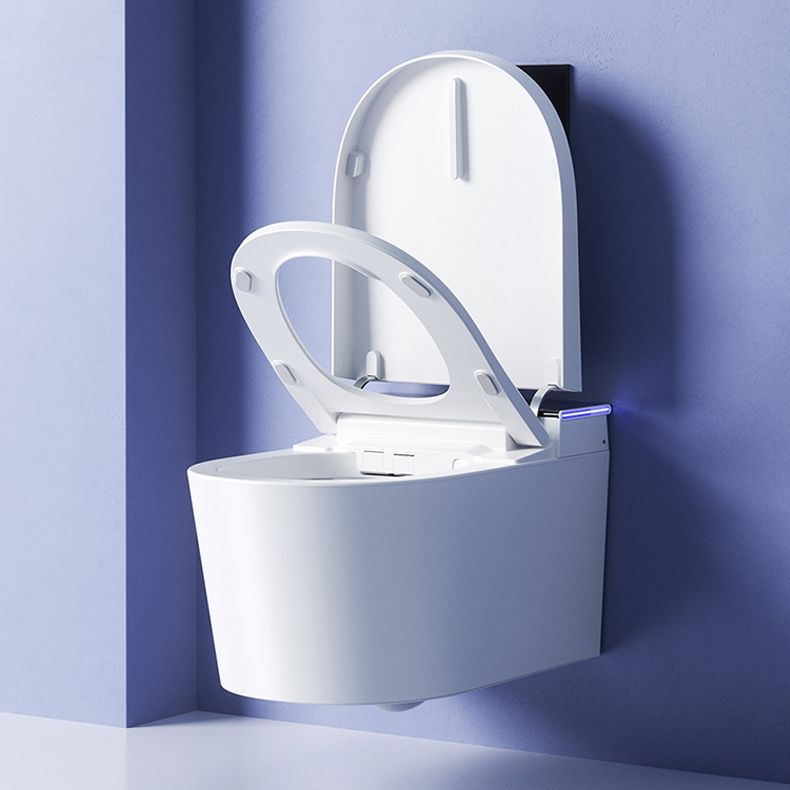 Contemporary Elongated Wall Mounted Bidet Heated Seat Wall Hung Toilet Set