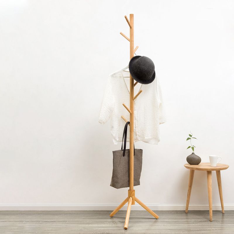 Modern Coat Hanger Wooden Entryway Kit Free Standing Coat Rack