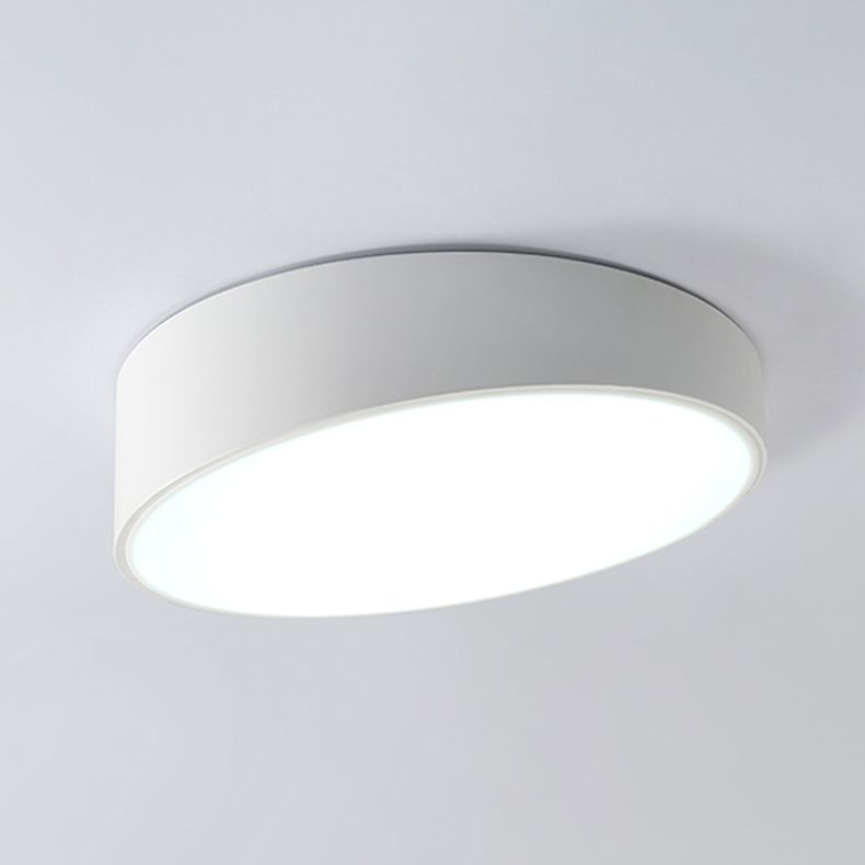 Metal Geometric Flush Mount Lighting Modern Style LED Ceiling Light in White