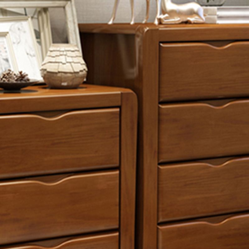 Modern Rectangle Wood Accent Cabinet Grooves Cabinet with Drawer