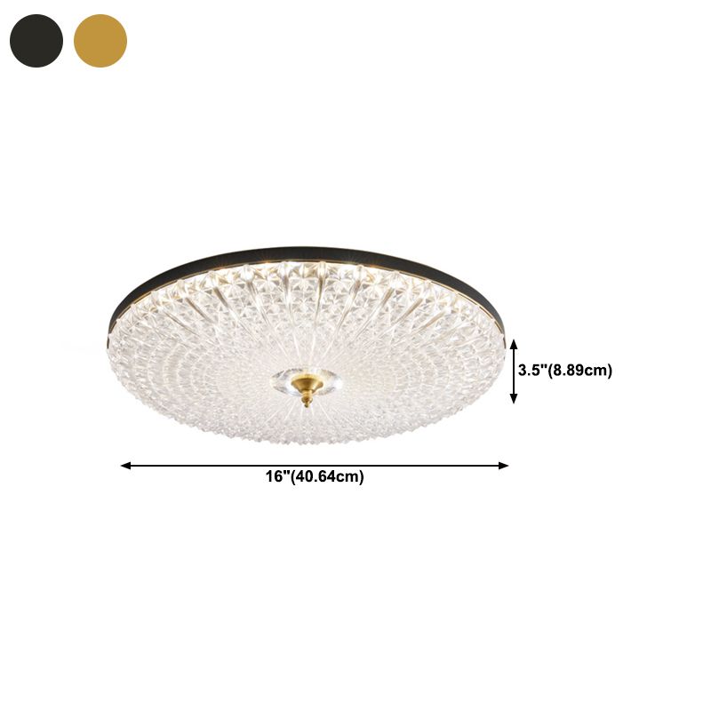 Single Modern Golden/Black Flush Mount Lighting Round LED Ceiling Light