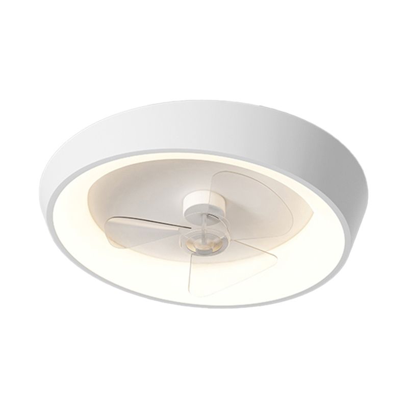 Geometric Shape Metal Ceiling Fans Modern Style 1-Light Ceiling Fan Fixtures in White