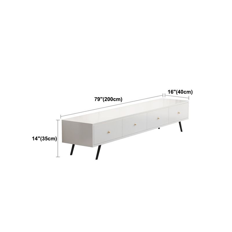 Modern TV Media Stand Engineered Wood White TV Stand Console with Drawers