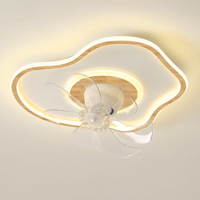 Simple Ceiling Fan Light LED Ceiling Mount Lamp with Acrylic Shade for Bedroom