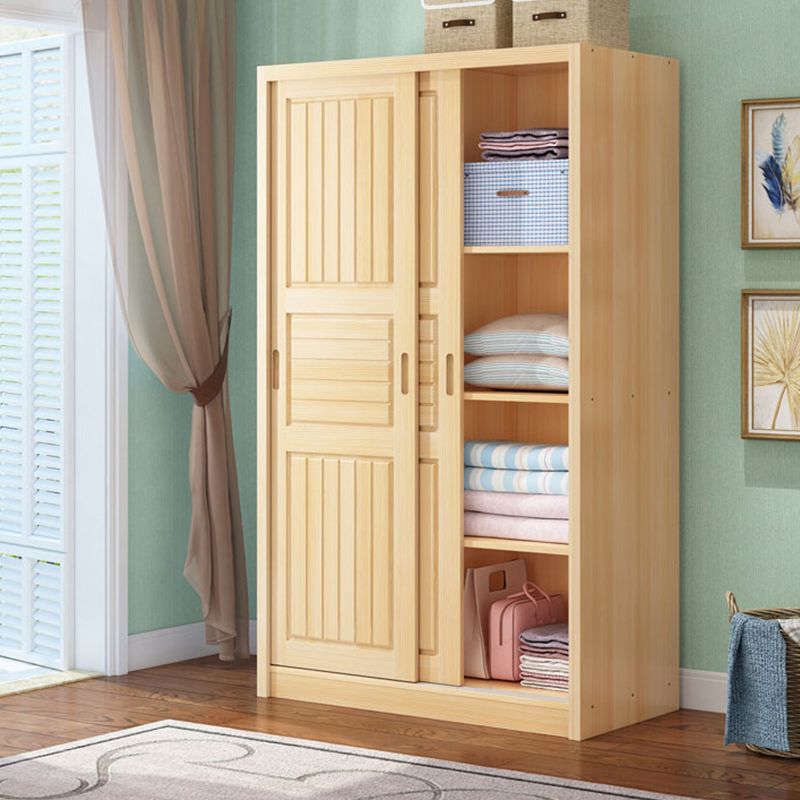 Modern Style Wardrobe Armoire Solid Wood Wardrobe Closet With Doors