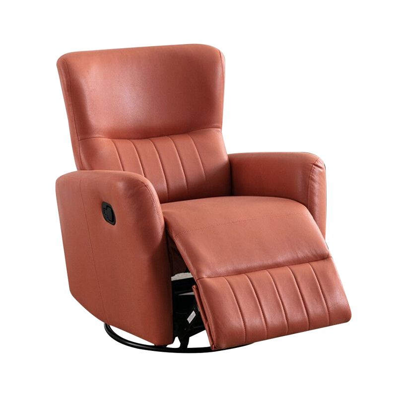 Swivel Rocker Standard Recliner Metal Frame Faux Leather Recliner Chair