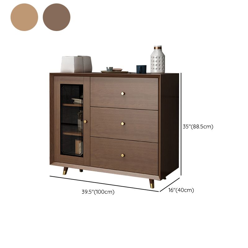 Glam Display Stand Display Stand Faux wood Curio Cabinet with Drawers