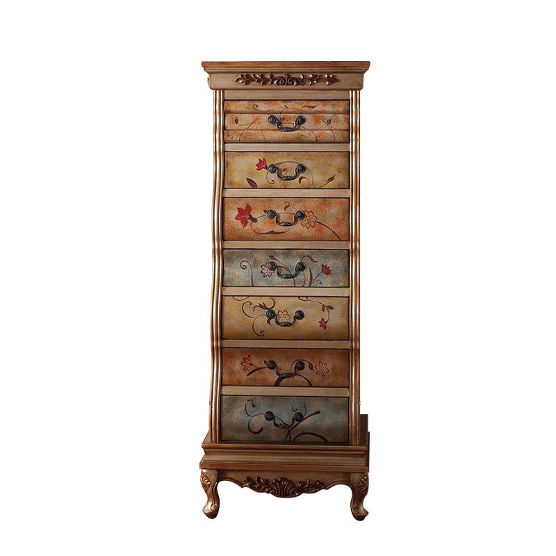 Traditional Style Storage Chest Vertical Solid Wood Storage Chest Dresser for Bedroom