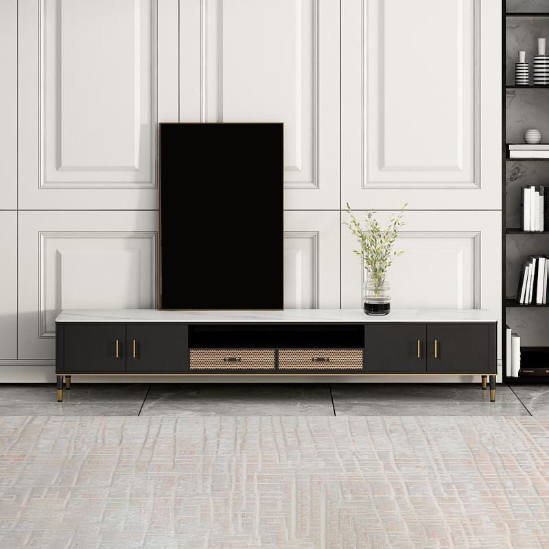 Modern TV Media Console Stone TV Media Stand for Living Room