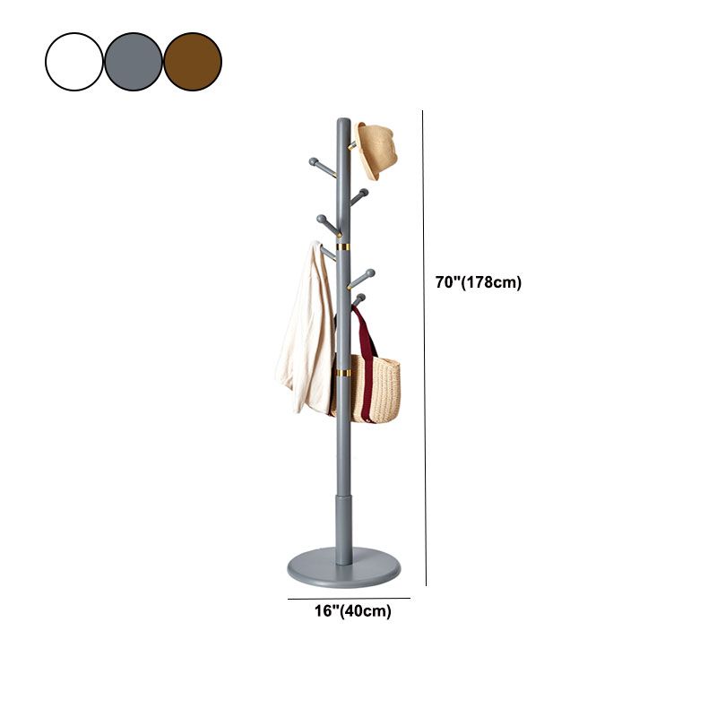 Contemporary Hall Stand Oak Wood Free Hooks Included Standing Entryway Kit