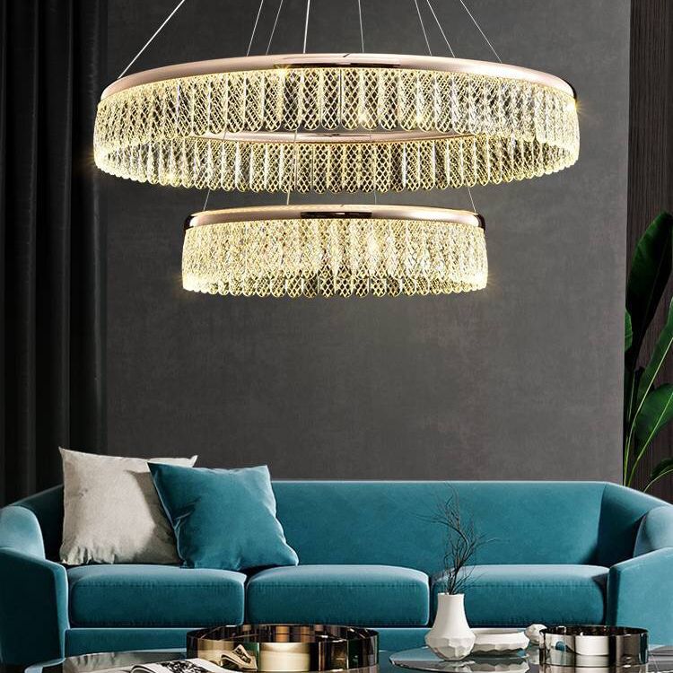 Ring Hanging Light Kit Modern Style Metal Multi Lights Hanging Ceiling Lights